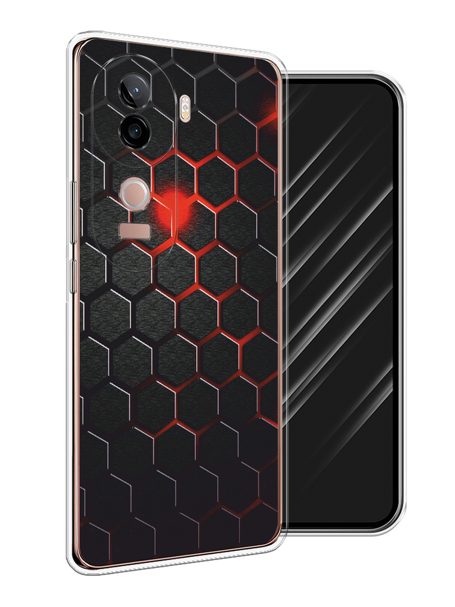 

Чехол Awog на Vivo V40e "Фон соты красные", Красный;черный, 2611950-1