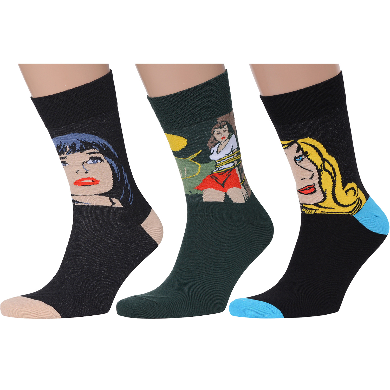 

Комплект носков мужских MoscowSocksClub msk3-М32 черных; зеленых; желтых; голубых 29, msk3-М32