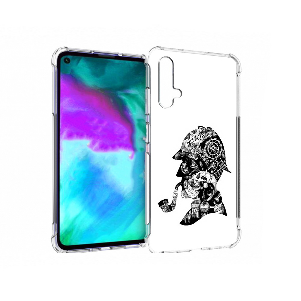 

Чехол бампер MyPads мужчина с трубкой абстракция для Huawei nova, Прозрачный, Tocco