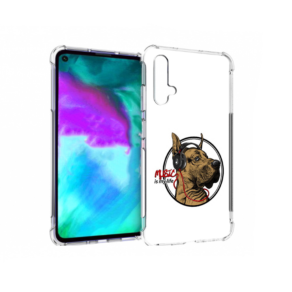 

Чехол бампер MyPads музыкальная собака для Huawei nova 5T против, Прозрачный, Tocco