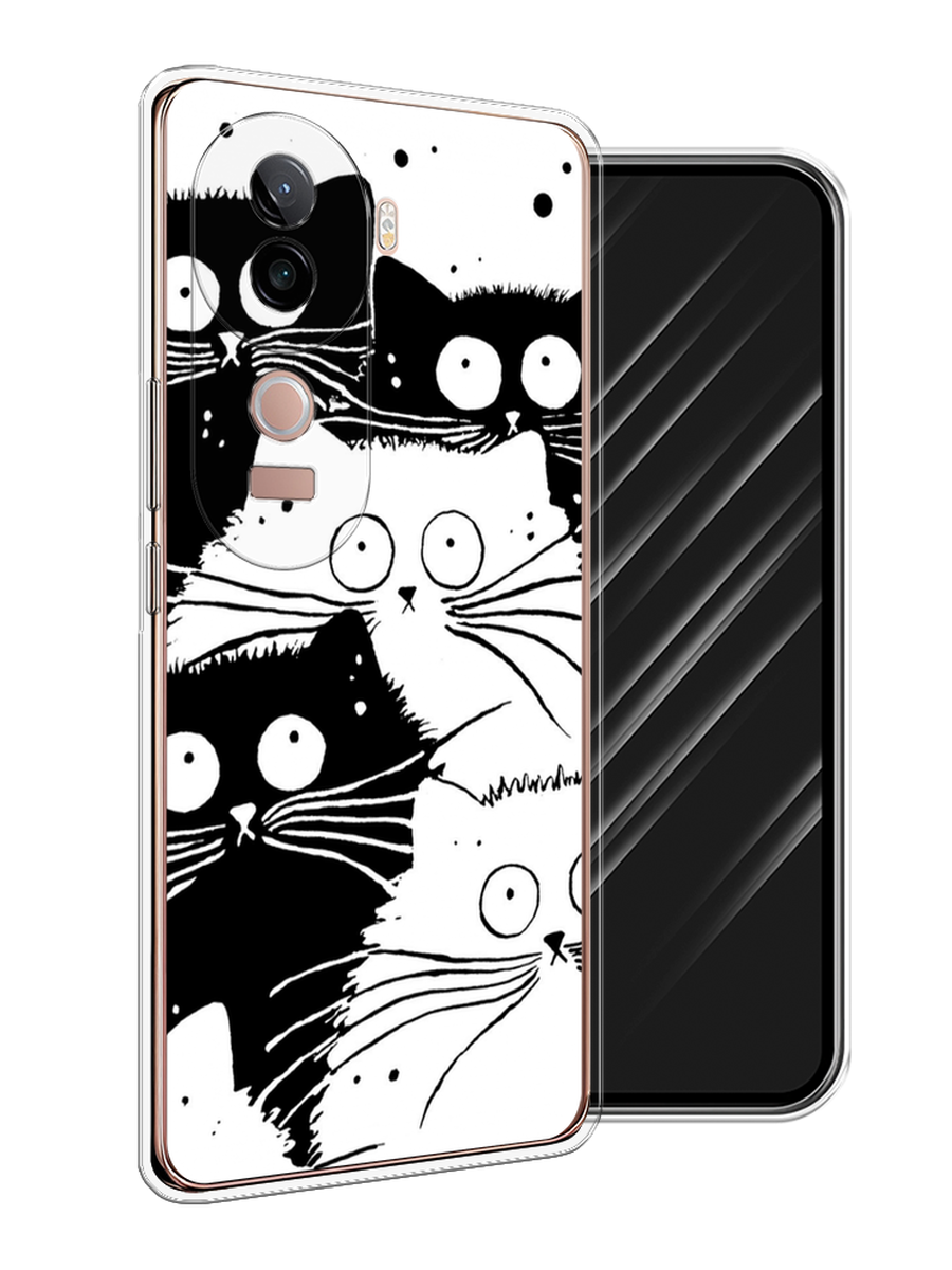 

Чехол Awog на Vivo V40e "Коты черно-белые", Черный;белый, 2611950-1