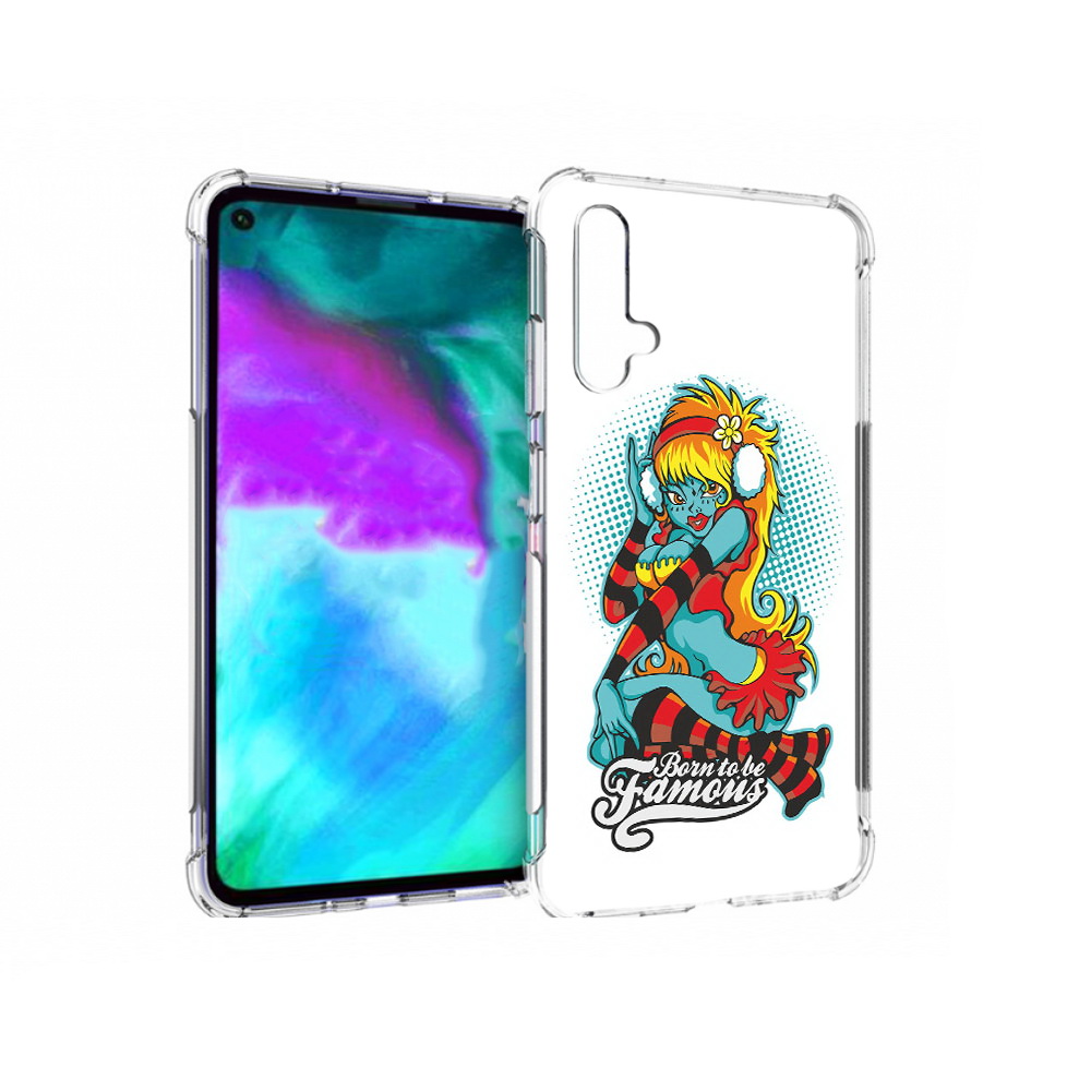 

Чехол бампер MyPads нарисованная девушка в наушниках для Huawei, Прозрачный, Tocco