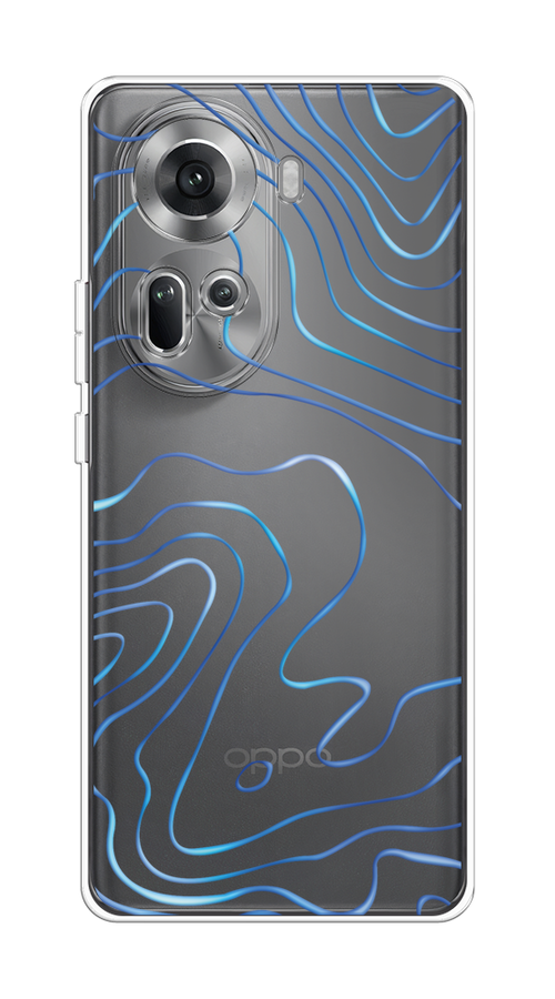 

Чехол на Oppo Reno 11 (Global) "Blue lines", Прозрачный;синий, 2515850-1