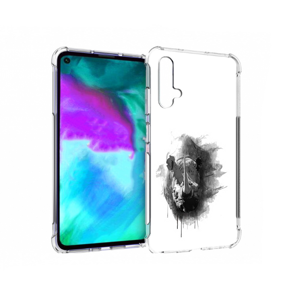 

Чехол бампер MyPads носорог для Huawei nova 5T противоударный, Прозрачный, Tocco