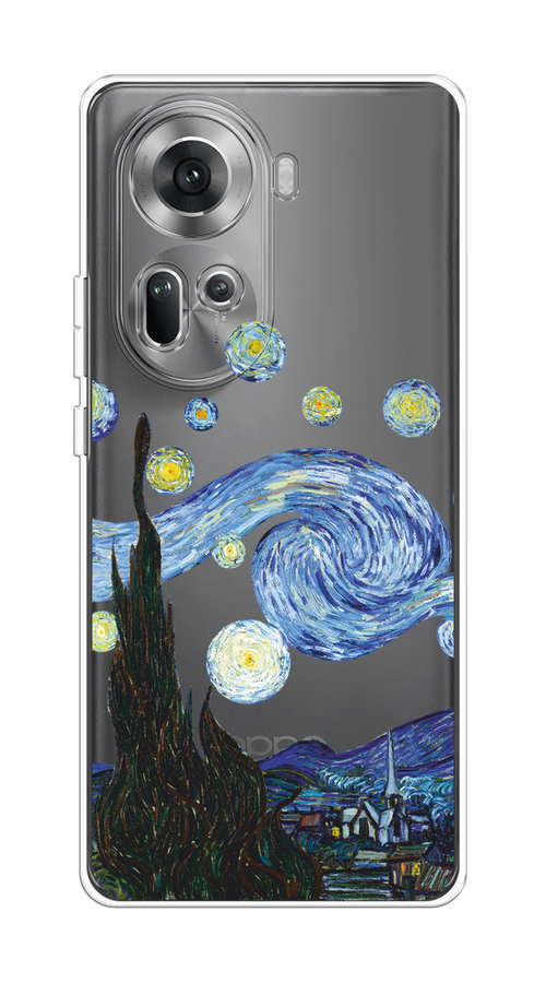 

Чехол на Oppo Reno 11 (Global) "Ночь Ван Гога", Голубой;синий;черный, 2515850-1