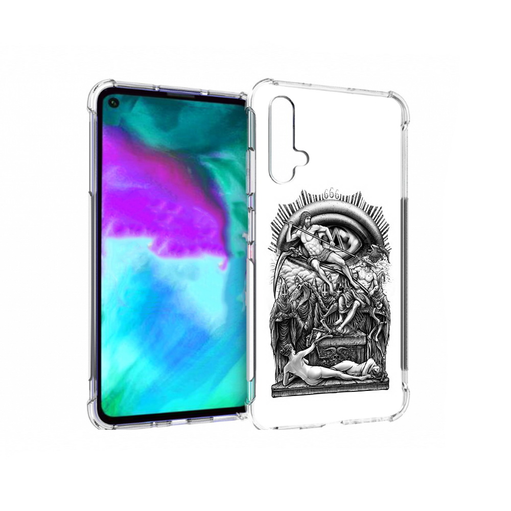 

Чехол бампер MyPads оракул черно белый для Huawei nova 5T против, Прозрачный, Tocco