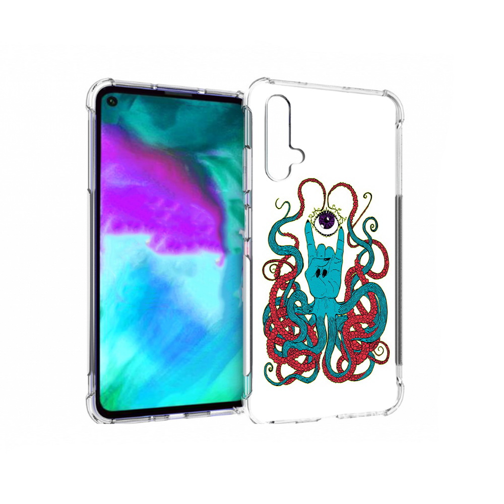 

Чехол бампер MyPads осьминог-рука абстракция для Huawei nova 5T, Прозрачный, Tocco