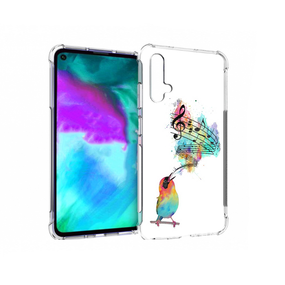 

Чехол бампер MyPads певчая птичка для Huawei nova 5T противоударный, Прозрачный, Tocco