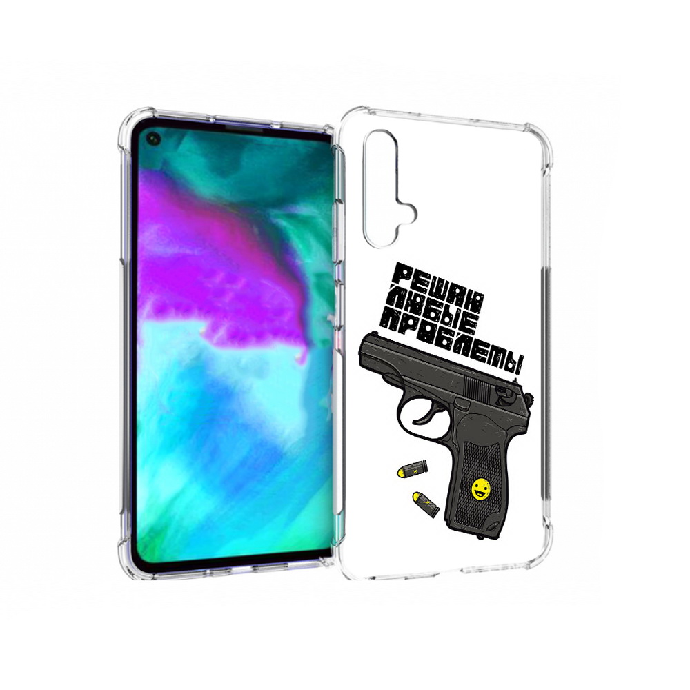 

Чехол бампер MyPads пистолет против проблем для Huawei nova 5T п, Прозрачный, Tocco