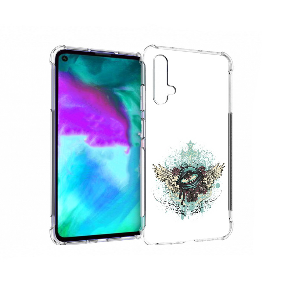 

Чехол бампер MyPads плачущий глаз с крыльями для Huawei nova 5T, Прозрачный, Tocco