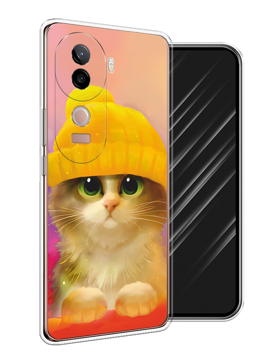 

Чехол Awog на Vivo V40e "Котенок в желтой шапке", Желтый, 2611950-1