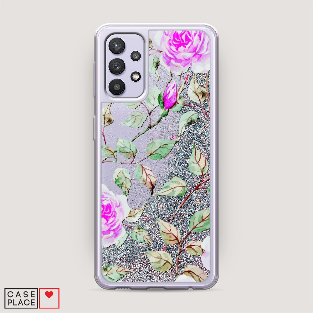 

Жидкий чехол с блестками "Цветочная фантазия 7" на Samsung Galaxy A32, 2102091-1