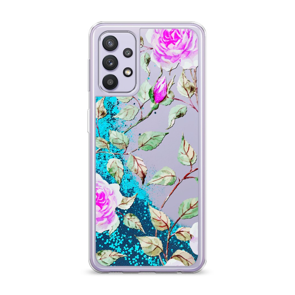 

Жидкий чехол с блестками "Цветочная фантазия 7" на Samsung Galaxy A32, 2102093-1