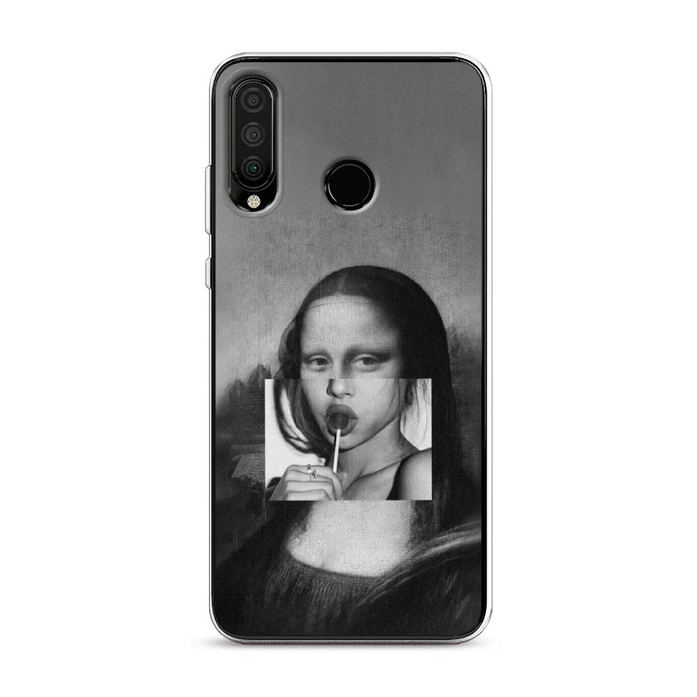 

Чехол Awog на Honor 20 Lite 2020 "Mona Lisa sucking lollipop", Серый, 611250-9