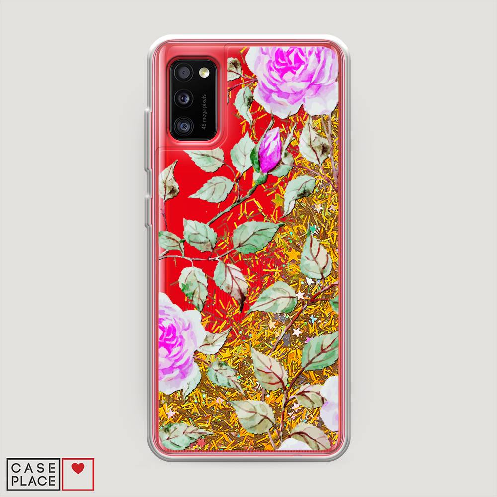 

Жидкий чехол с блестками "Цветочная фантазия 7" на Samsung Galaxy A41, 2100490-1