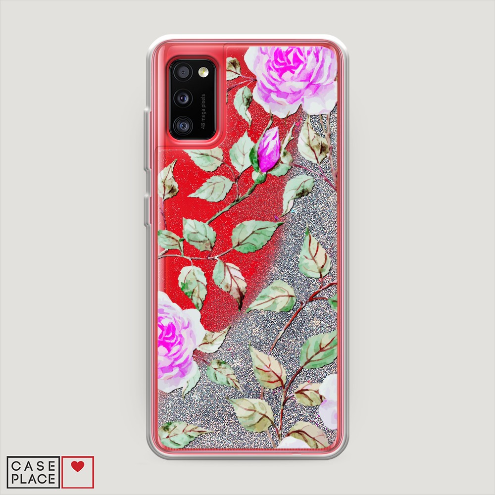 

Жидкий чехол с блестками "Цветочная фантазия 7" на Samsung Galaxy A41, 2100491-1