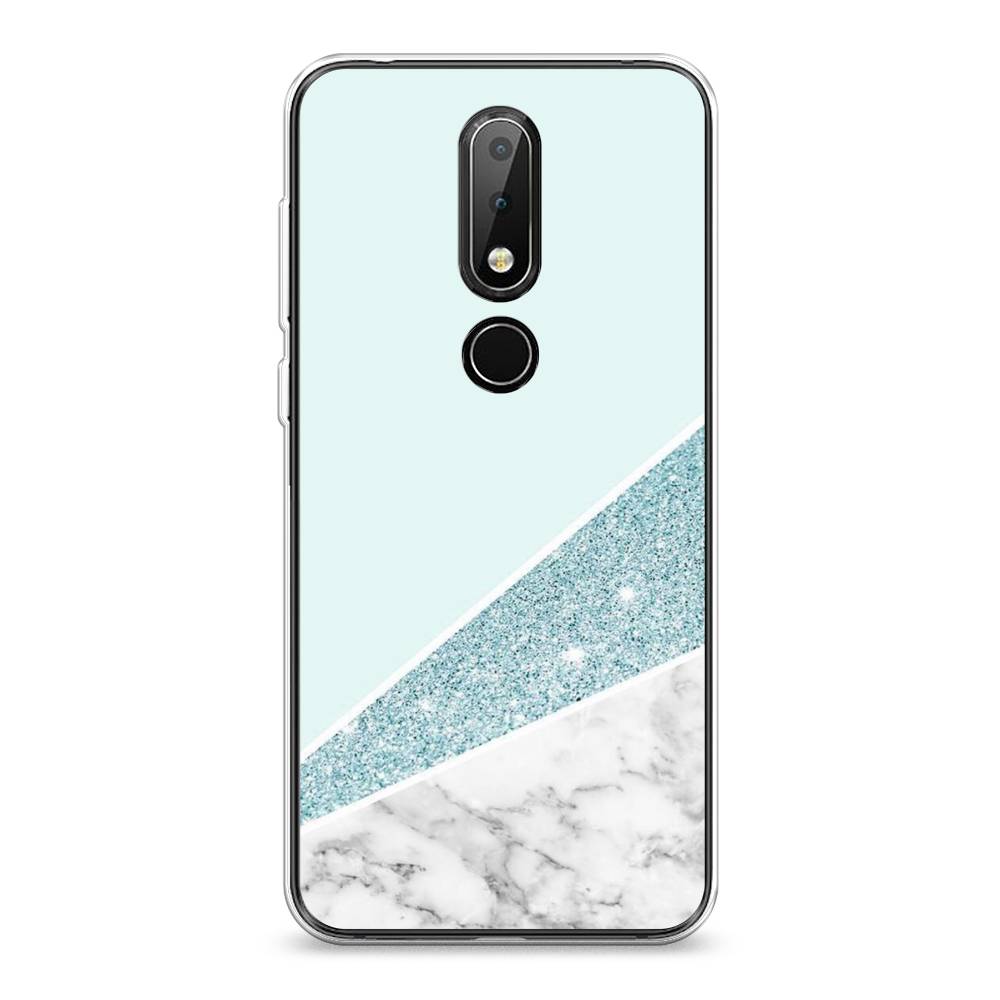 

Чехол Awog на Nokia 6.1 Plus / Нокиа 6.1 Plus "Мрамор с голубыми блестками", Голубой;белый, 121850-3