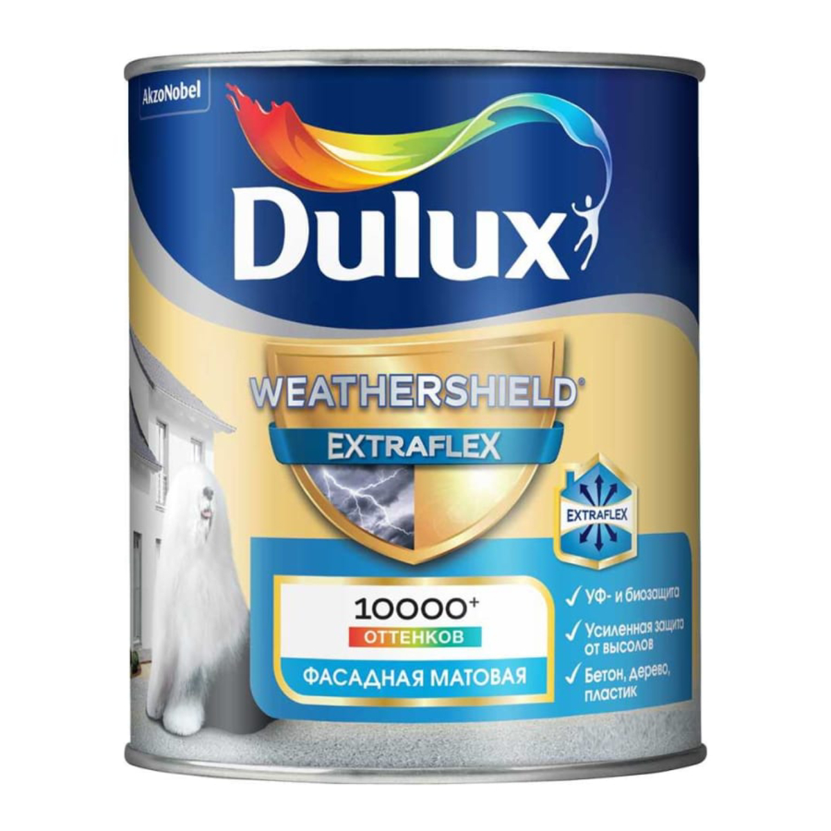 Краска Dulux Weathershield Extraflex фасадная, BW, 1 л