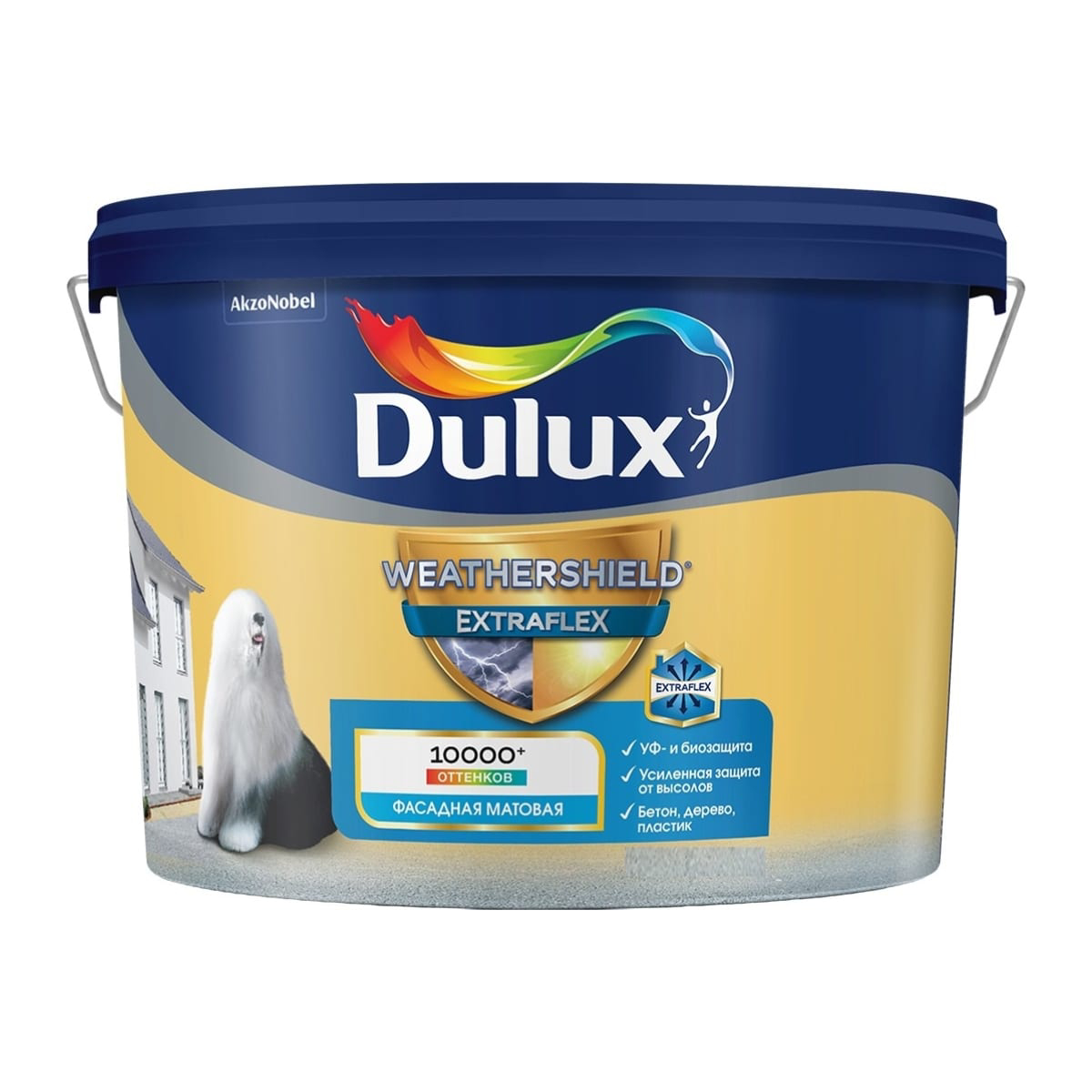 фото Краска dulux weathershield extraflex фасадная, bw, 2,5 л