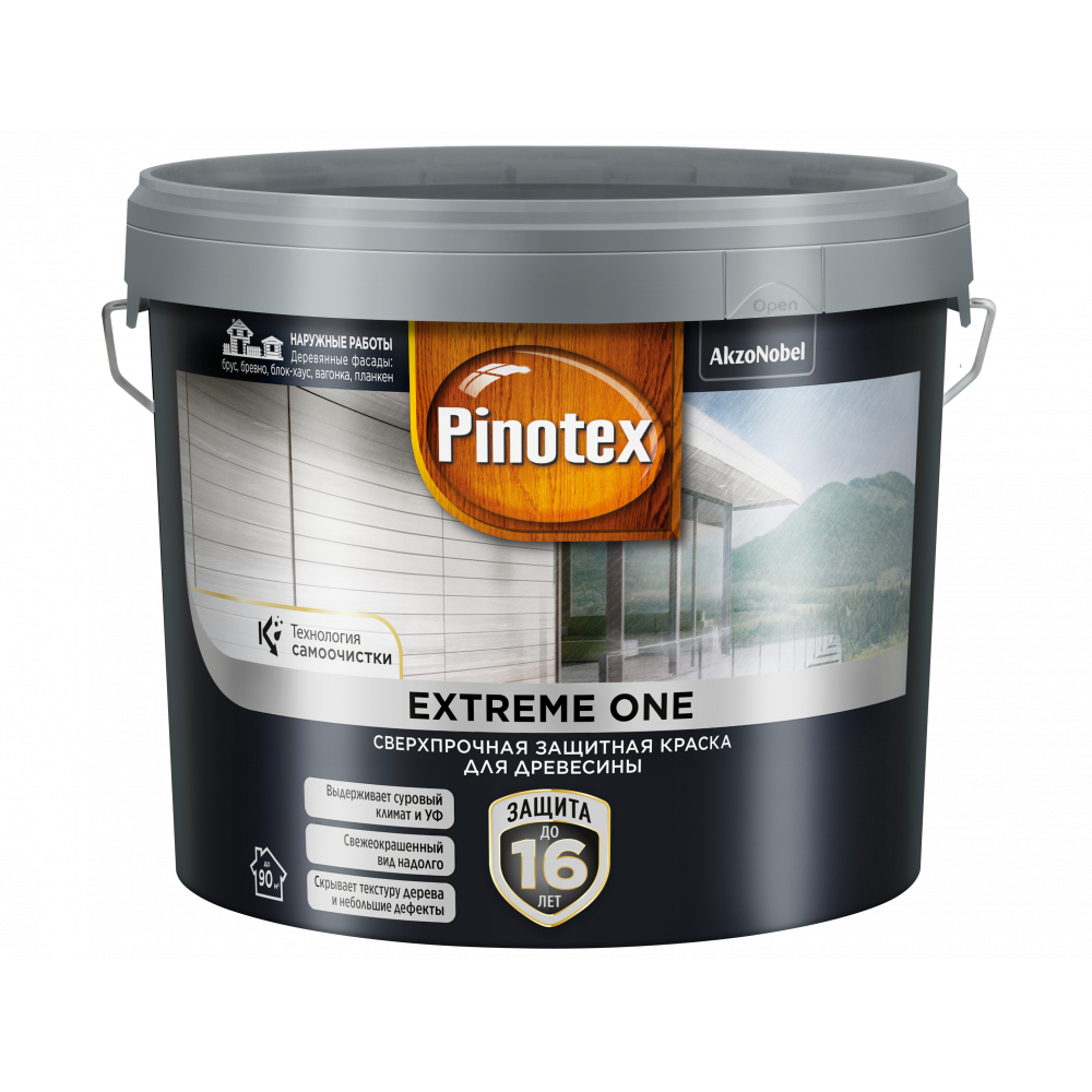 фото Краска для дерева pinotex extreme one 9 л