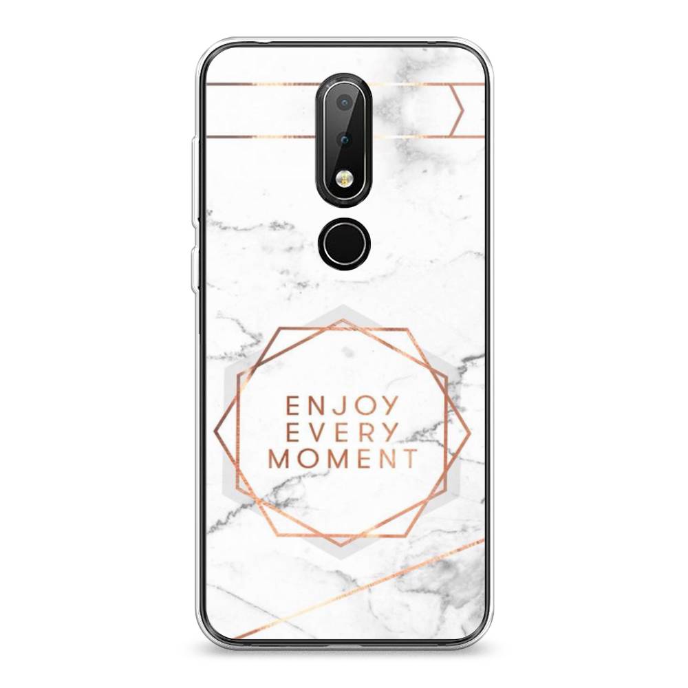 фото Чехол awog "enjoy every moment мрамор" для nokia 6.1 plus