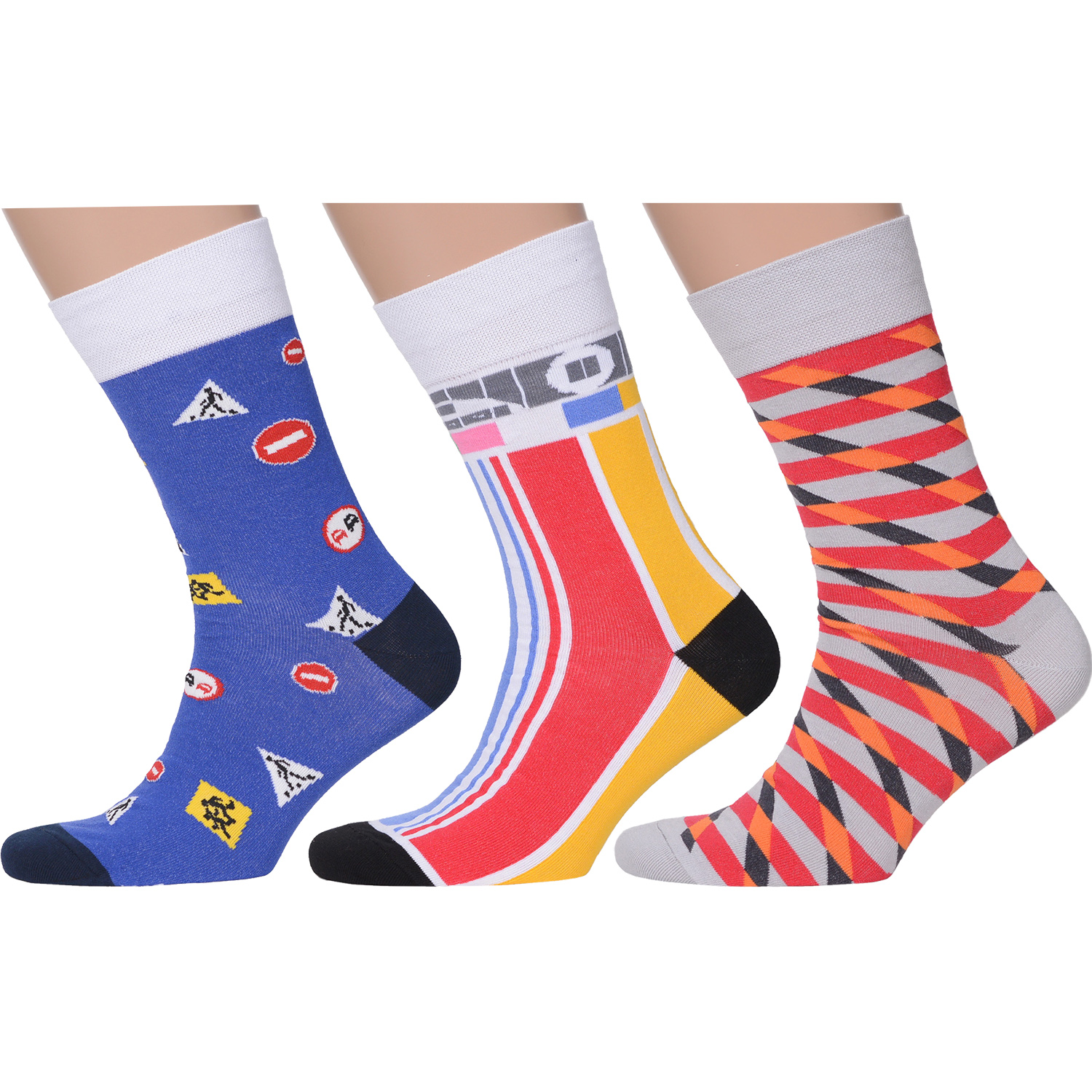 

Комплект носков мужских MoscowSocksClub msk3-М31 синих; белых; красных; серых 25, msk3-М31