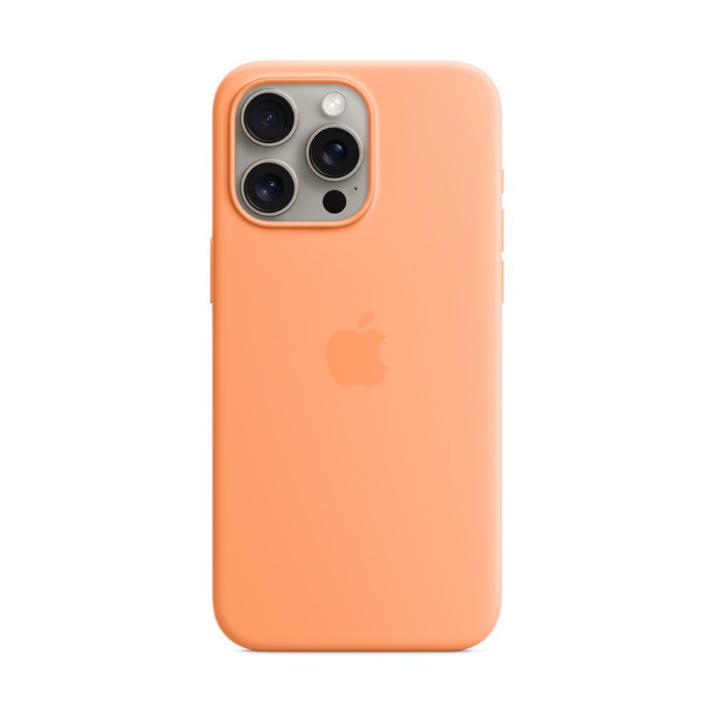 Чехол Apple для iPhone 15 Pro Max, Silicone, MagSafe, Orange Sorbet, 1 шт. 100063273651 оранжевый