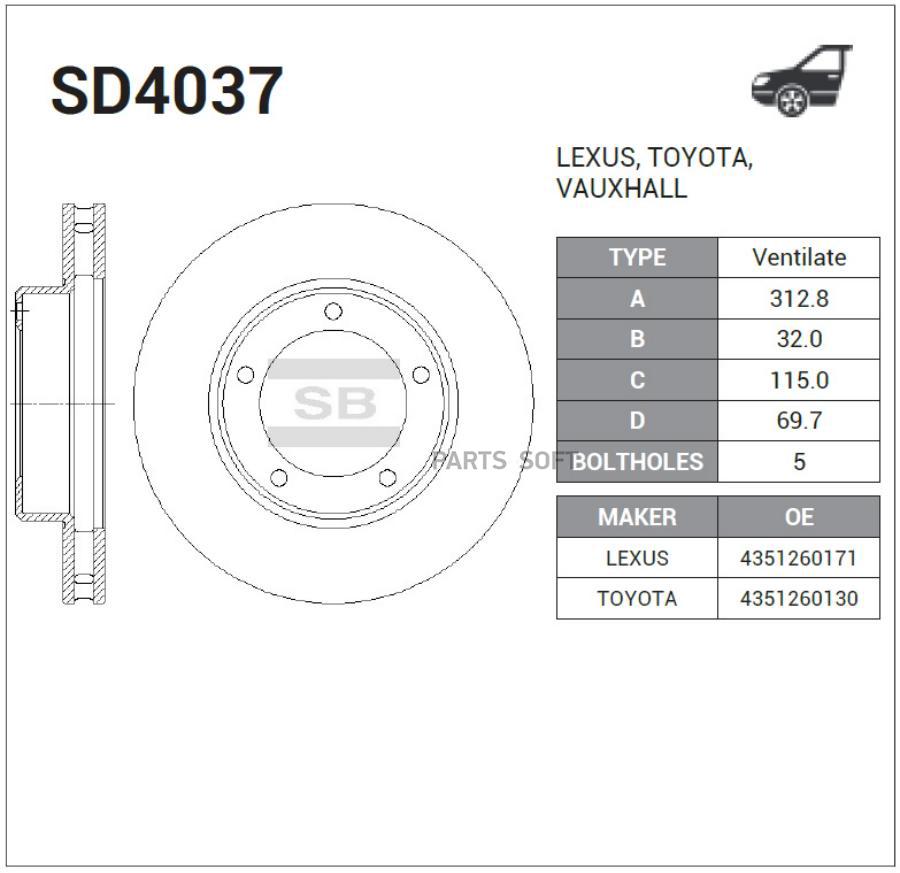

Диск тормозной SD4037