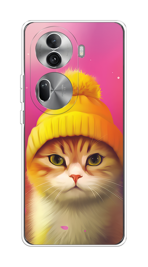 

Чехол на Oppo Reno 11 Pro (Global) "Котик в шапочке", Розовый;желтый;бежевый, 2515950-1