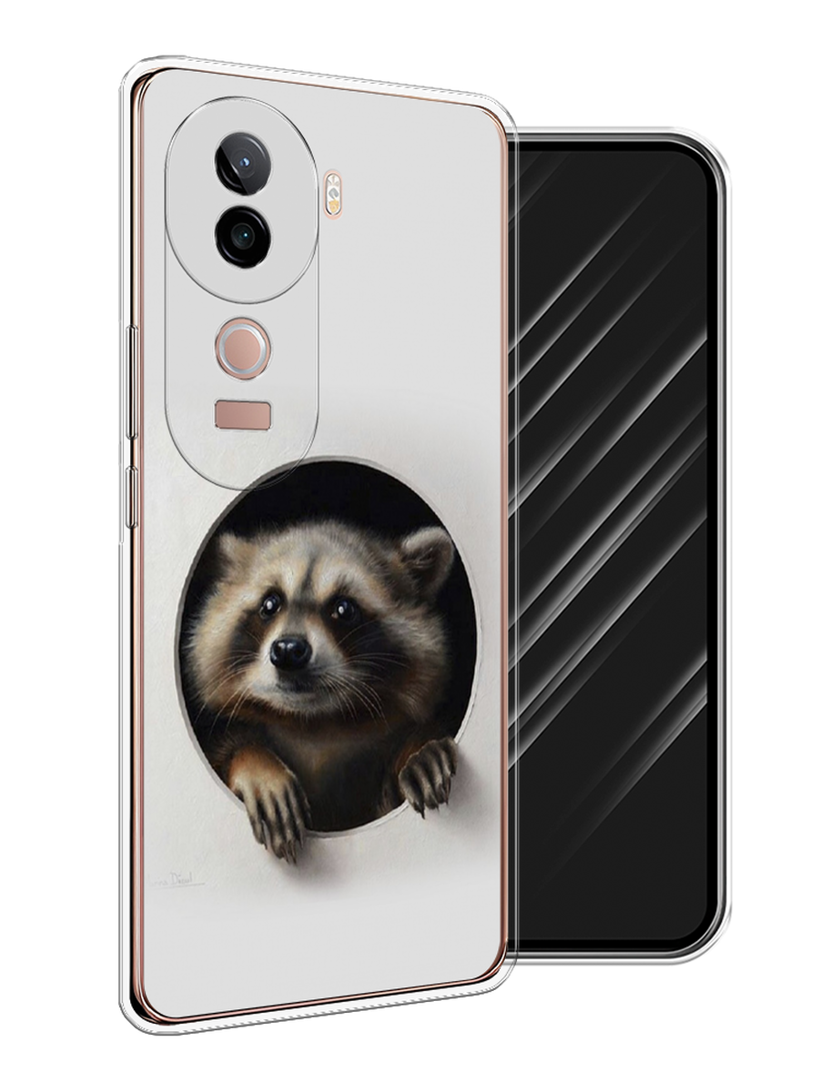 

Чехол Awog на Vivo V40e "Любопытный енот", Коричневый;черный;белый, 2611950-1
