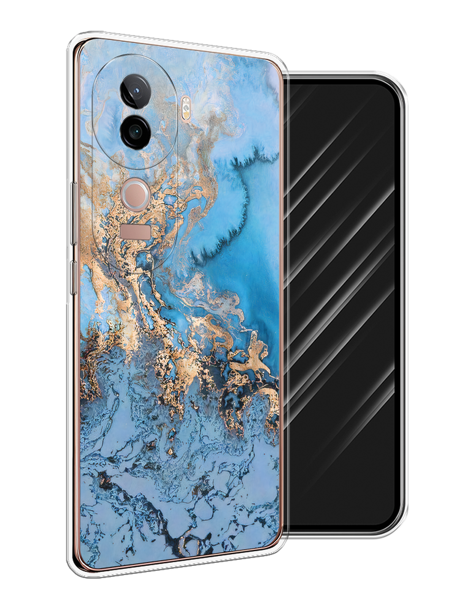 

Чехол Awog на Vivo V40e "Морозная лавина синяя", Серебристый, 2611950-1