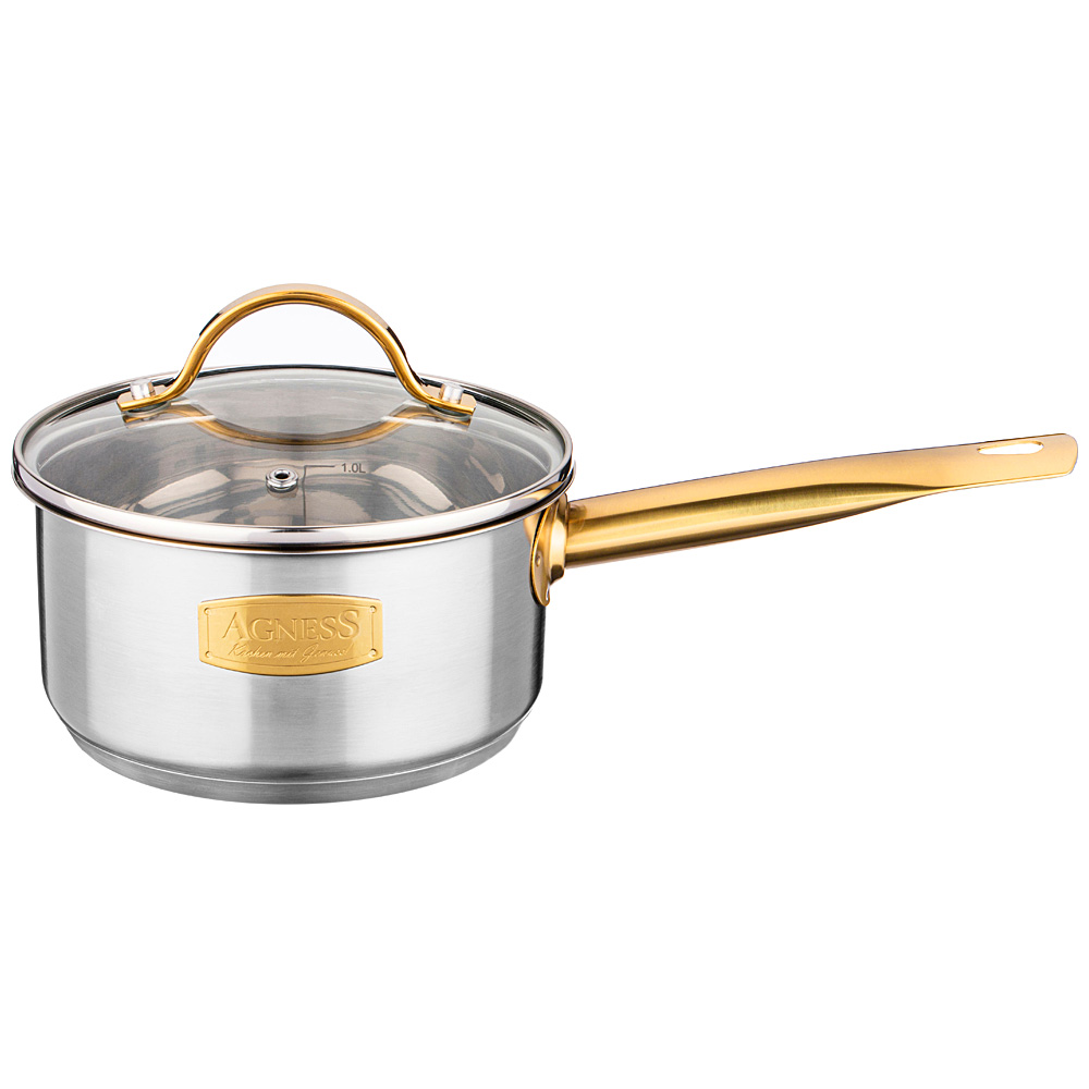 

Ковш со стеклянной крышкой, нерж.сталь, 16x8см, 1,5л серия craft collection Agness_914-111, 914-111