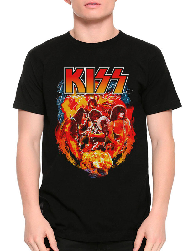 фото Футболка мужская design heroes рок группа kiss черная 2xl