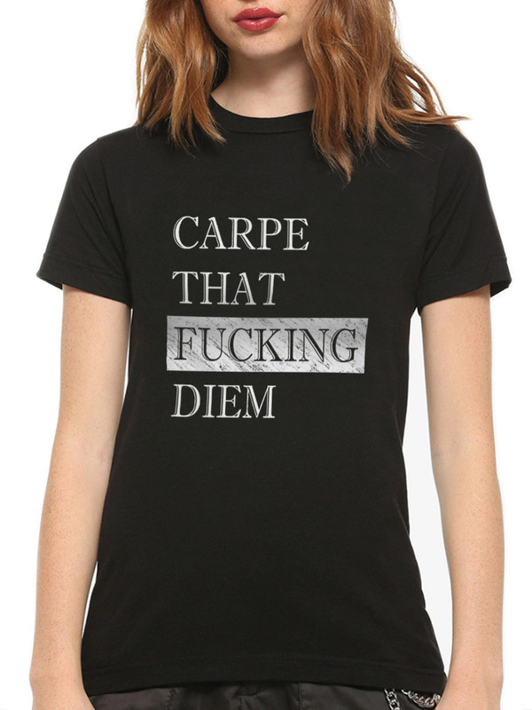 фото Футболка женская dreamshirts carpe diem женская43 черная s