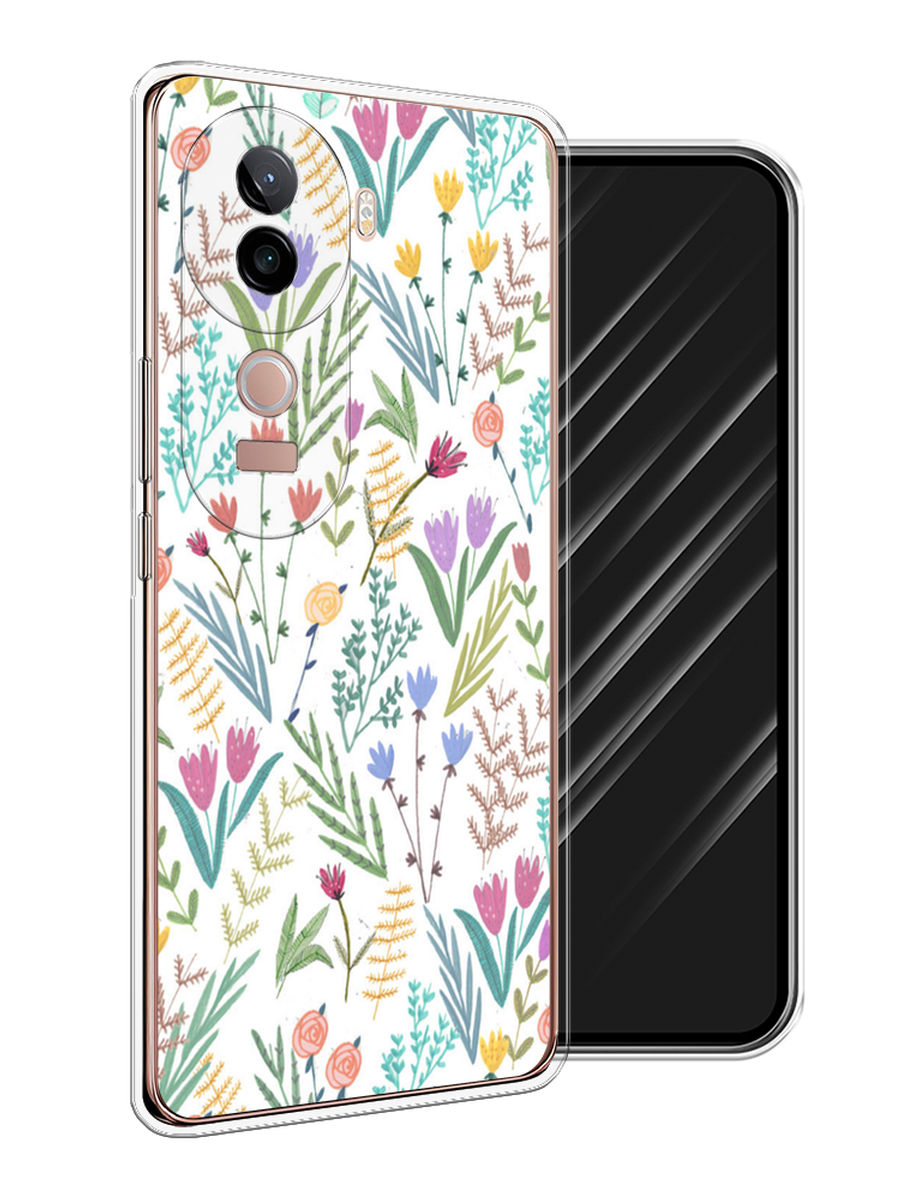 

Чехол Awog на Vivo V40e "Полевые цветы рисунок", Белый;зеленый, 2611950-1