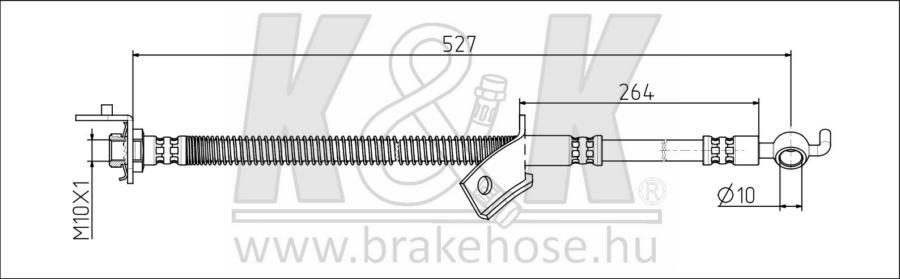 

K K FT0736 Шланг тормозной лев HYUNDAI: i30 FD 1.4 1.6 1.6 CRDi 2.0 2.0