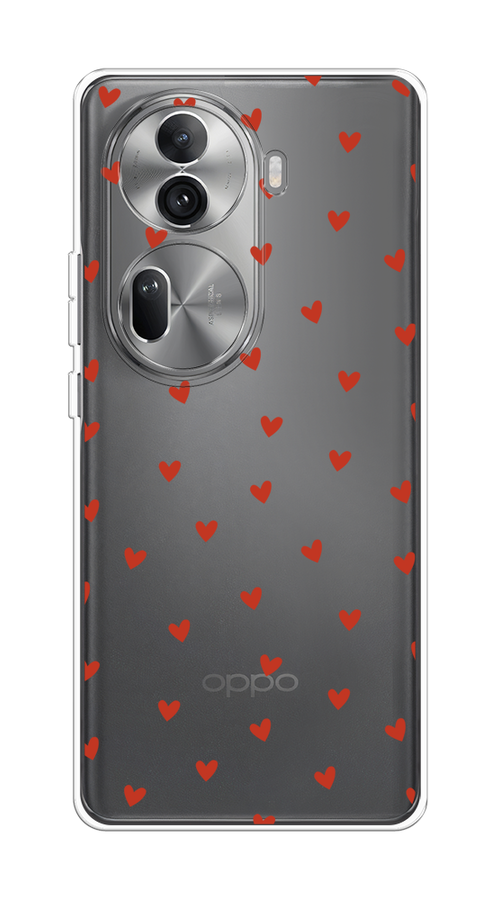 

Чехол на Oppo Reno 11 Pro (Global) "Red hearts", Красный;прозрачный, 2515950-1