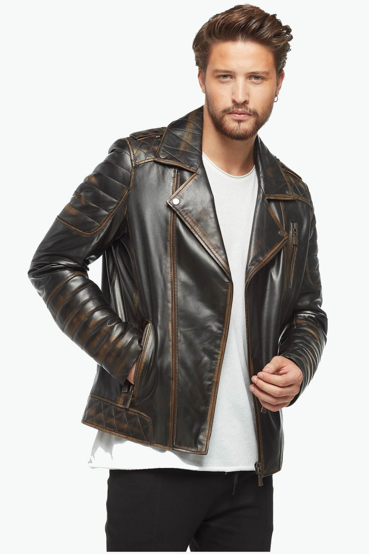 

Кожаная куртка мужская Deriza 35-8771 коричневая 3XL (товары доставляются из-за рубежа), Коричневый, 35-8771