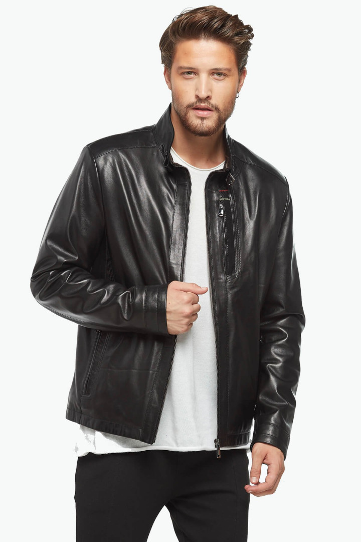 

Кожаная куртка мужская Deriza 35-8777 черная 3XL (товары доставляются из-за рубежа), 35-8777