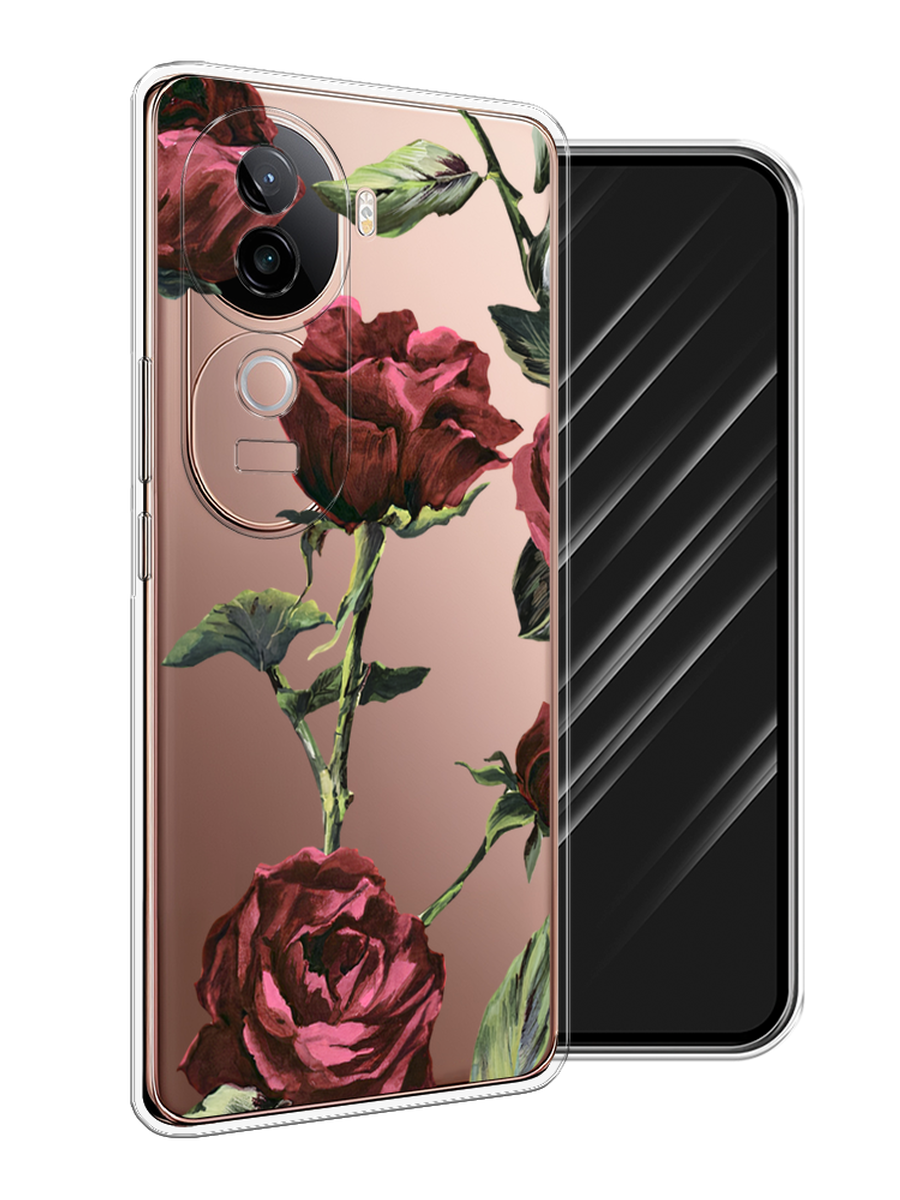 

Чехол Awog на Vivo V40e "Бордовые розы фон", Бордовый, 2611950-1