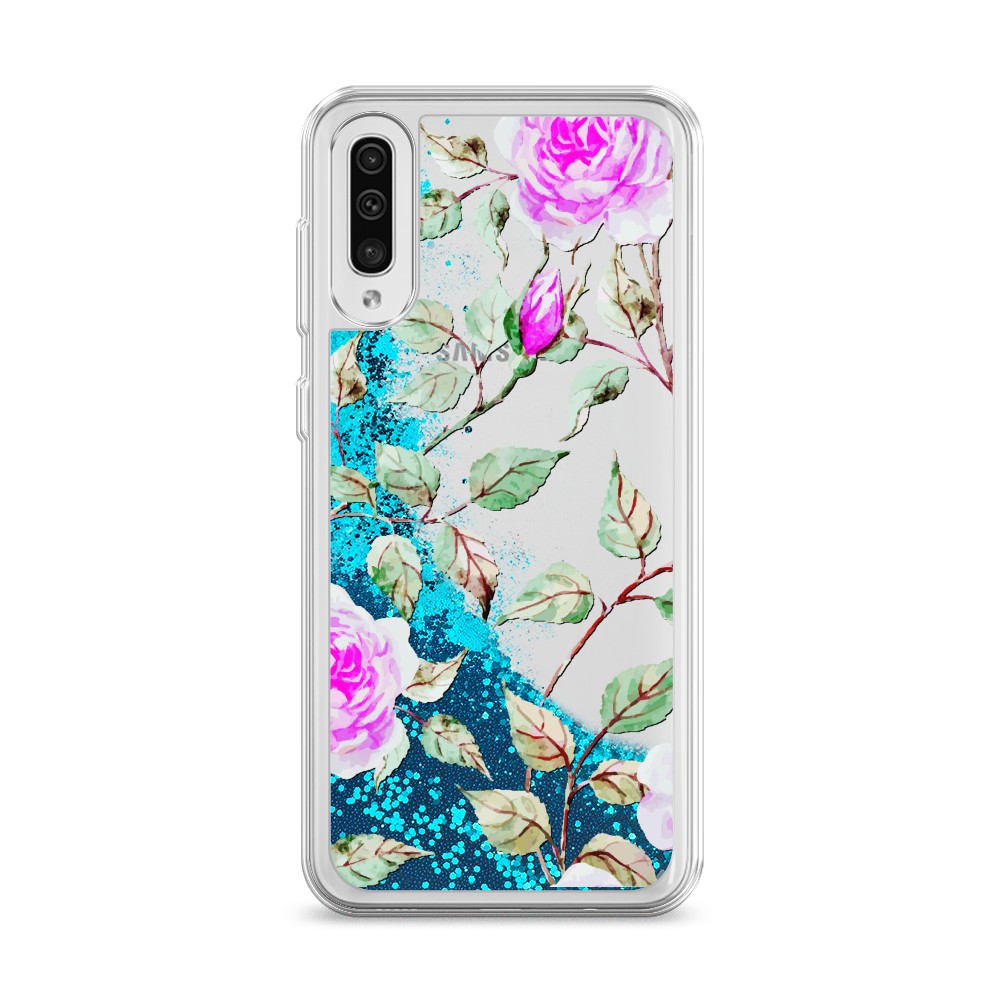 

Жидкий чехол с блестками "Цветочная фантазия 7" на Samsung Galaxy A50