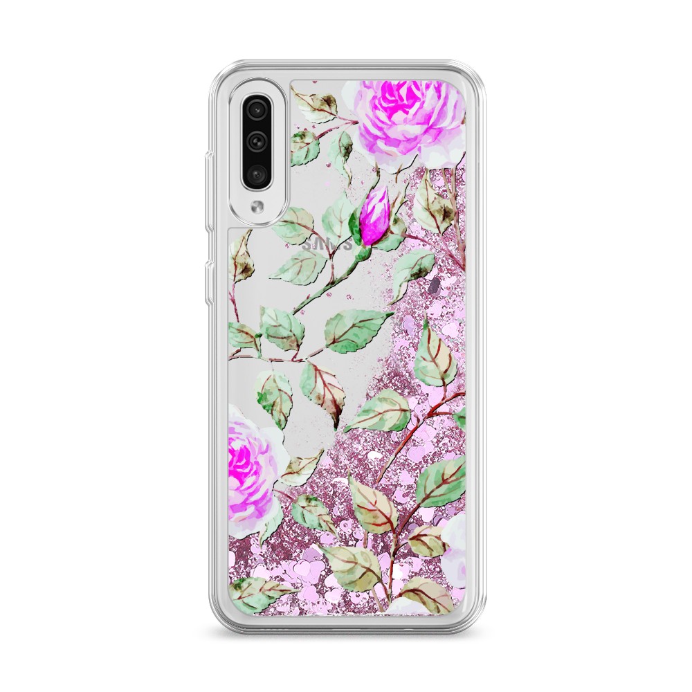 

Жидкий чехол с блестками "Цветочная фантазия 7" на Samsung Galaxy A50