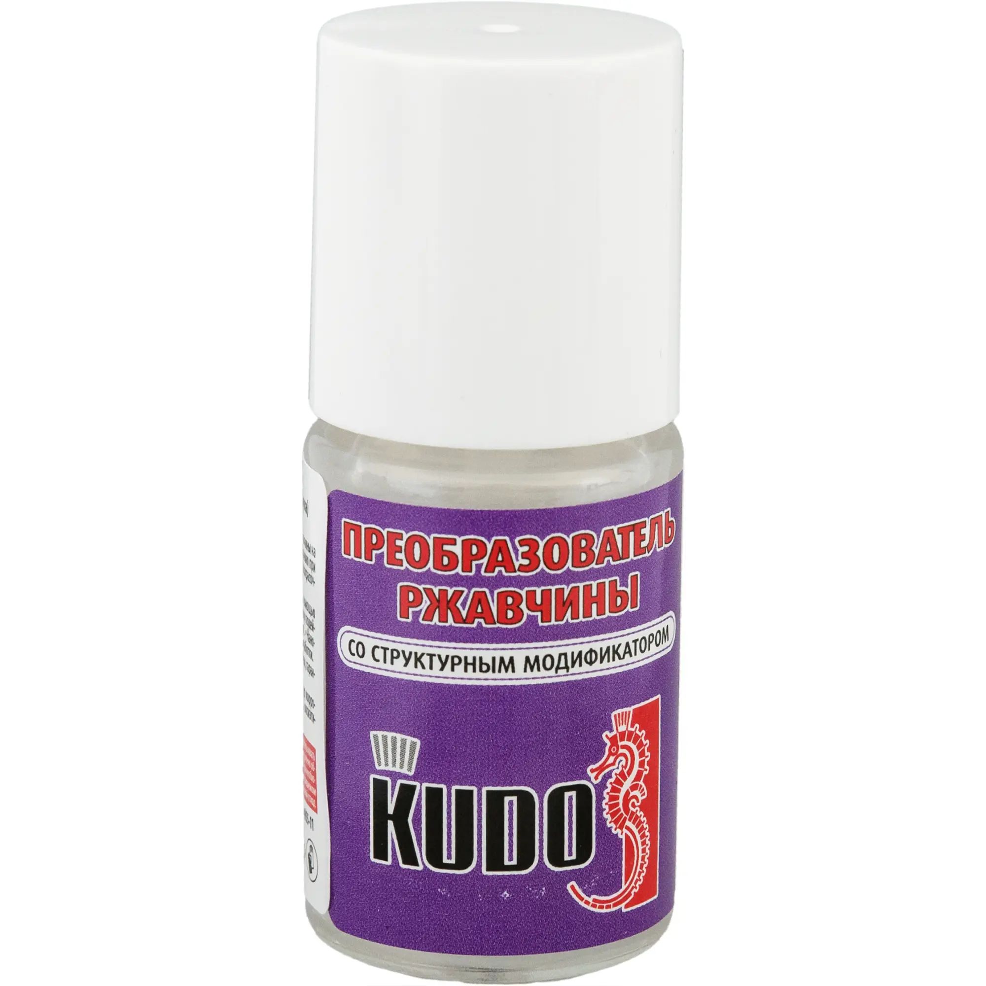 KUDO KU70005 Преобразователь ржавчины со структурным модификатором с кисточкой 15мл эмаль для бытовой техники kudo с кисточкой цвет белый 15 мл