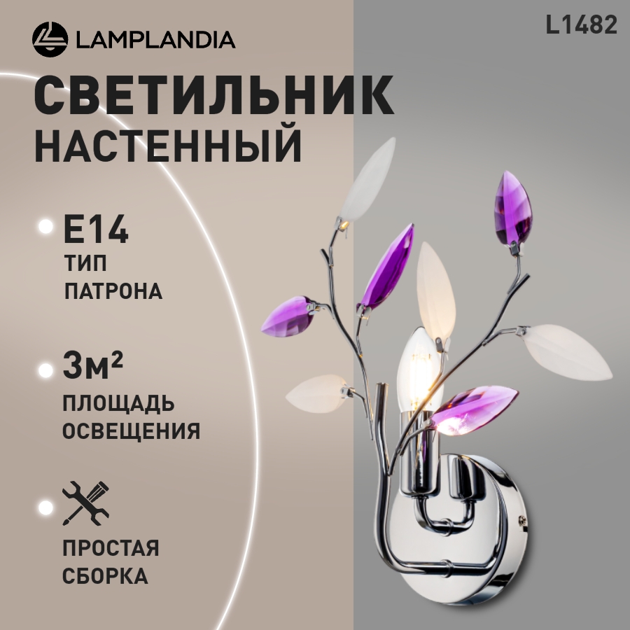 Бра Lamplandia L1482 JENY PURPLE E14 1 40Вт