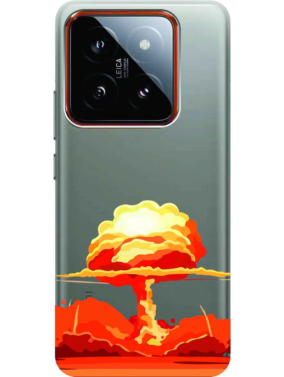 

Силиконовый чехол на Xiaomi 14 Pro с рисунком "Ядерный взрыв" прозрачный, Прозрачный;красный, 20012090