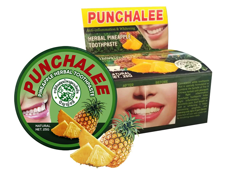 Зубная паста Punchalee Herbal Pineapple Toothpaste 25g 7674 зубная паста punchalee растительная с кокосом 25 г