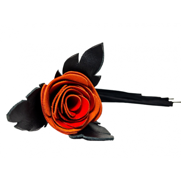 фото Плеть bdsm арсенал красная роза лаковая с замшевыми хвостами