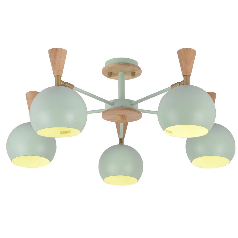 Люстра потолочная Lamplandia L1162-5 MORILA GREEN Е27 40Вт