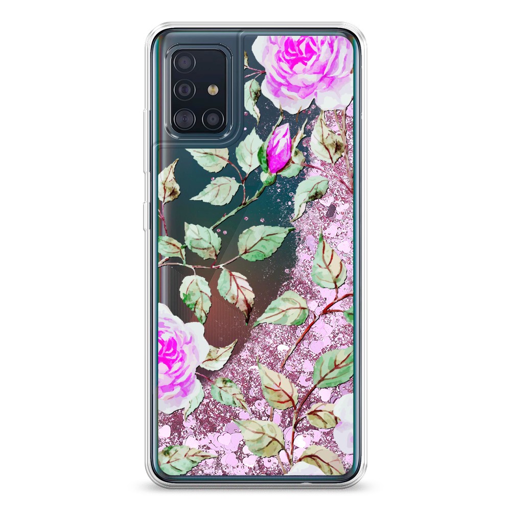 

Жидкий чехол с блестками "Цветочная фантазия 7" на Samsung Galaxy A51, 28994-1