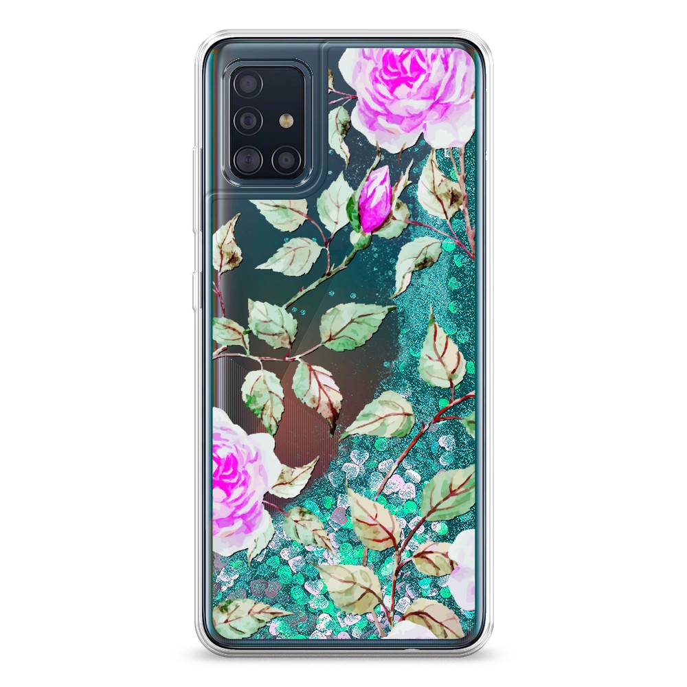 

Жидкий чехол с блестками "Цветочная фантазия 7" на Samsung Galaxy A51, 28995-1